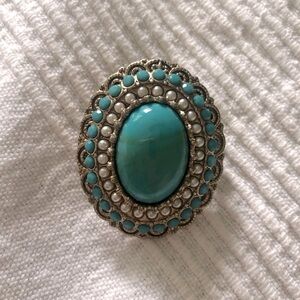 Faux turquoise stretchy ring